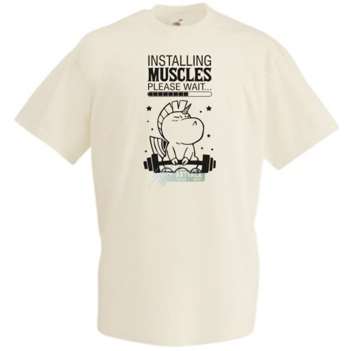 Installing Muscles - Unicorn férfi rövid ujjú póló