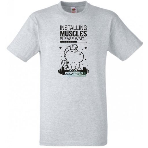 Installing Muscles - Unicorn férfi rövid ujjú póló
