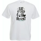 Eat Sleep Fish Repeat -A gyerek rövid ujjú póló