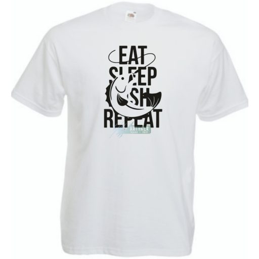 Eat Sleep Fish Repeat -A gyerek rövid ujjú póló