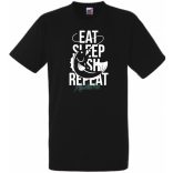Eat Sleep Fish Repeat -A gyerek rövid ujjú póló