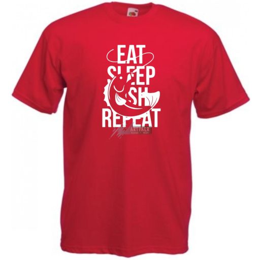 Eat Sleep Fish Repeat -A gyerek rövid ujjú póló
