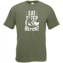Eat Sleep és EKG mintás férfi póló