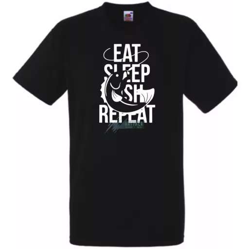 Eat Sleep Fish Repeat -A férfi rövid ujjú póló
