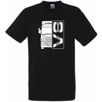 Kamion fan V8 Engine férfi rövid ujjú póló