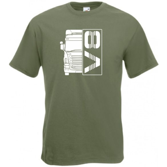 Kamion fan V8 Engine férfi rövid ujjú póló