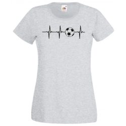 Szívem a fociért dobog EKG női rövid ujjú póló