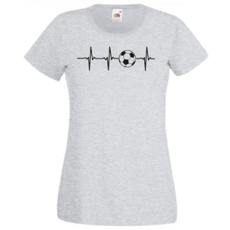 Szívem a fociért dobog EKG női rövid ujjú póló