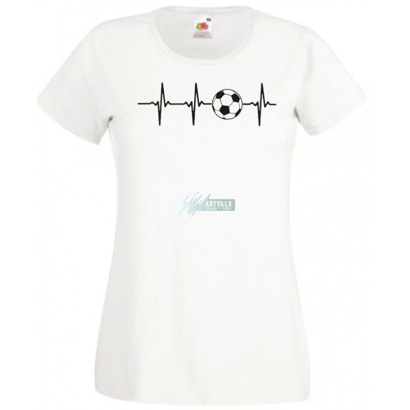 Szívem a fociért dobog EKG női rövid ujjú póló
