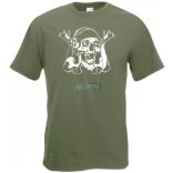 Zenehallgató koponya férfi rövid ujjú póló