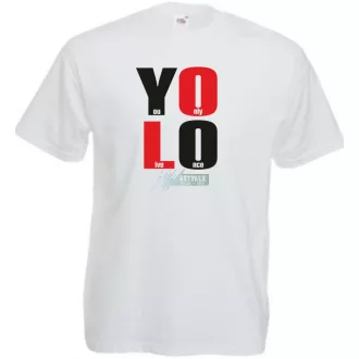   YOLO - You only live once - Csak egyszer élsz férfi rövid ujjú póló