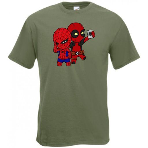 Selfie-ző kicsi hősök férfi rövid ujjú póló