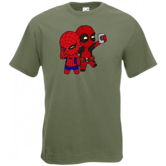 Selfie-ző kicsi hősök férfi rövid ujjú póló