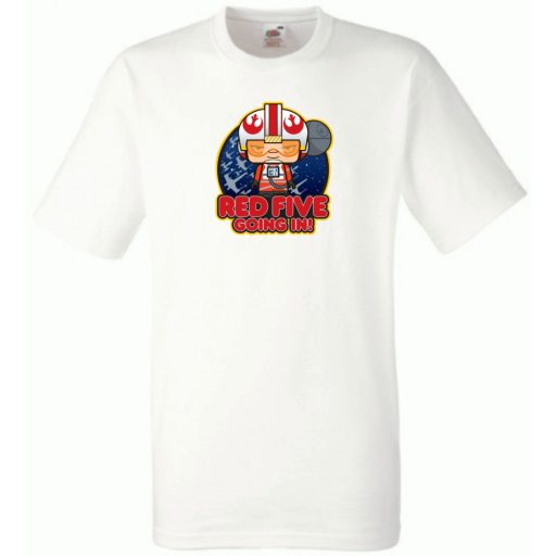 Humor - Kicsike Luke - Piros 5-ös jelentkezik férfi rövid ujjú póló