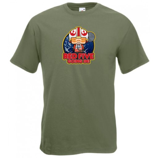 Humor - Kicsike Luke - Piros 5-ös jelentkezik férfi rövid ujjú póló