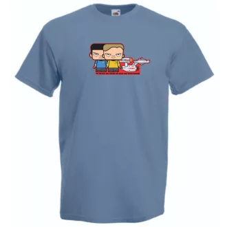 Humor Kicsike Capt Kirk & Spock férfi rövid ujjú póló