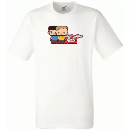 Humor Kicsike Capt Kirk & Spock férfi rövid ujjú póló