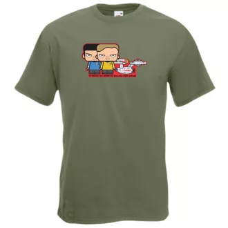 Humor Kicsike Capt Kirk & Spock férfi rövid ujjú póló