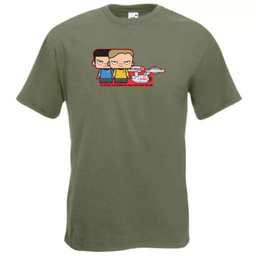Humor Kicsike Capt Kirk & Spock férfi rövid ujjú póló