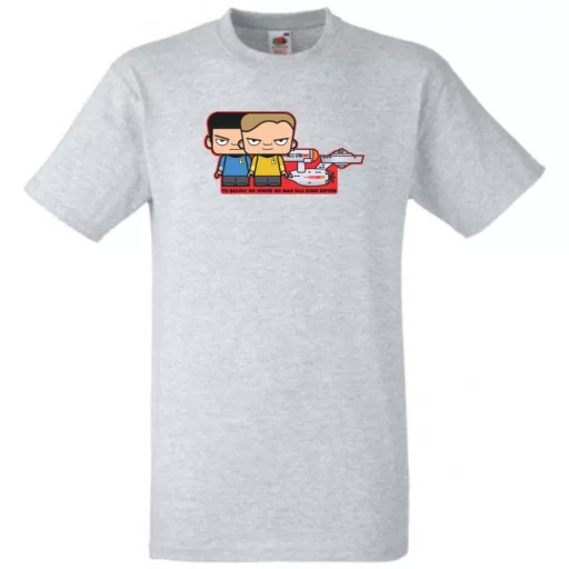 Humor Kicsike Capt Kirk & Spock férfi rövid ujjú póló