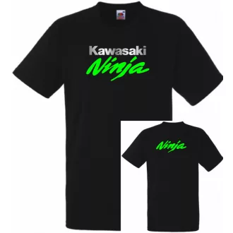   Motor fan Kawasaki Ninja 2 oldalas graf. férfi rövid ujjú póló
