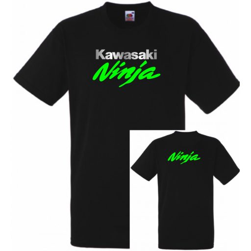 Motor fan Kawasaki Ninja 2 oldalas graf. férfi rövid ujjú póló