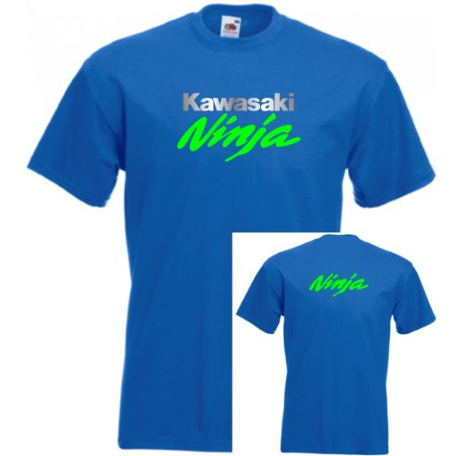 Motor fan Kawasaki Ninja 2 oldalas graf. férfi rövid ujjú póló