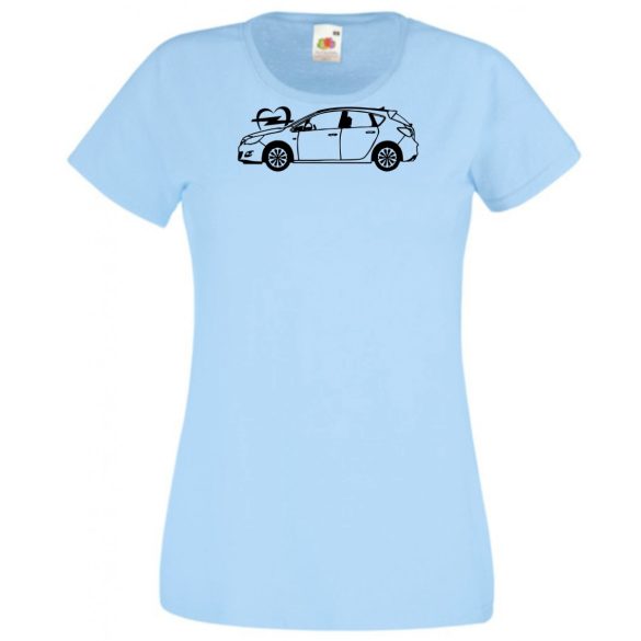 Auto fan Opel Astra kontúr női rövid ujjú póló