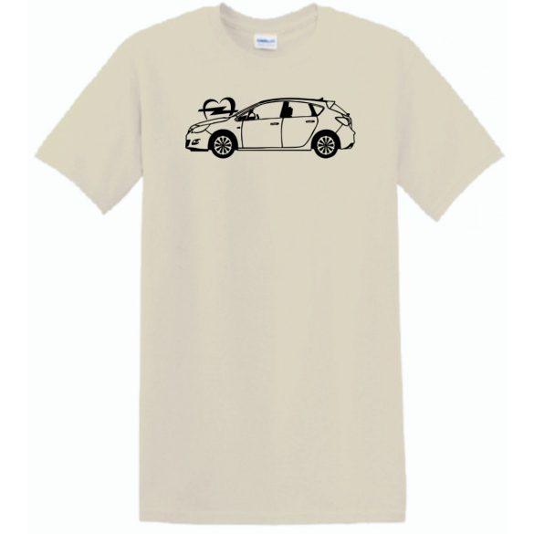 Auto fan Opel Astra kontúr férfi rövid ujjú póló