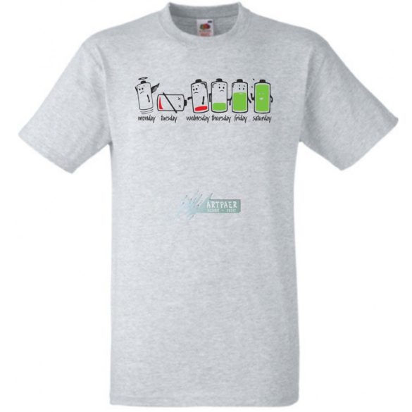 A heti (fáradság) töltöttség férfi rövid ujjú póló