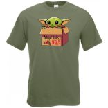 Humor-paródia Fan Art Baby jedi, dobozban férfi rövid ujjú póló