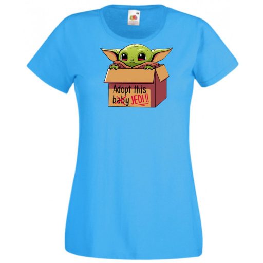 Humor-paródia Fan Art Baby jedi, dobozban női rövid ujjú póló