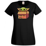 Humor-paródia Fan Art Baby jedi, dobozban női rövid ujjú póló