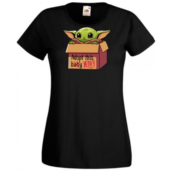 Humor-paródia Fan Art Baby jedi, dobozban női rövid ujjú póló