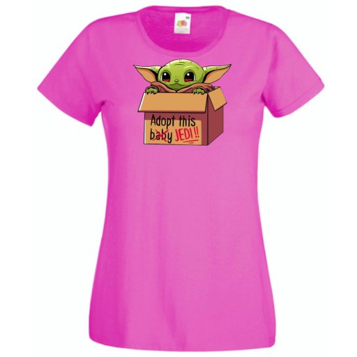 Humor-paródia Fan Art Baby jedi, dobozban női rövid ujjú póló