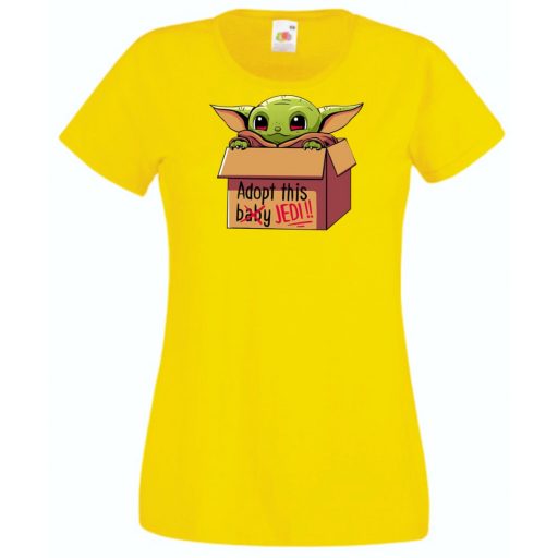 Humor-paródia Fan Art Baby jedi, dobozban női rövid ujjú póló