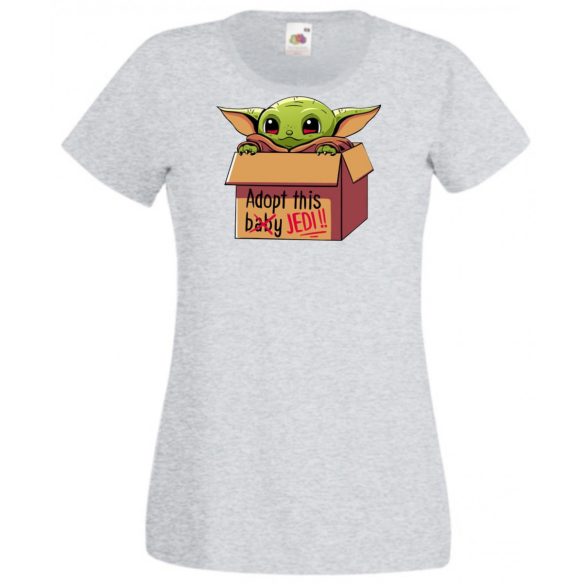 Humor-paródia Fan Art Baby jedi, dobozban női rövid ujjú póló