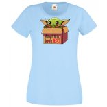 Humor-paródia Fan Art Baby jedi, dobozban női rövid ujjú póló