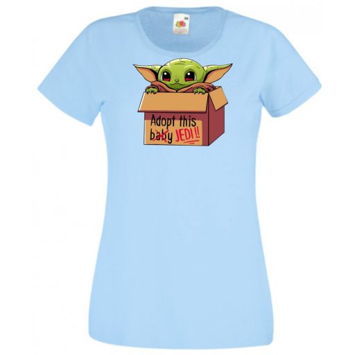 Humor-paródia Fan Art Baby jedi, dobozban női rövid ujjú póló