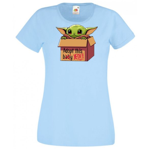 Humor-paródia Fan Art Baby jedi, dobozban női rövid ujjú póló