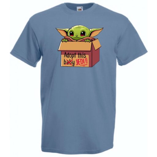Humor-paródia Fan Art Baby jedi, dobozban férfi rövid ujjú póló