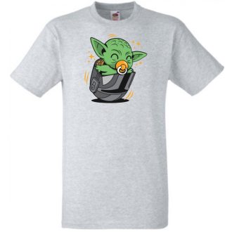   Humor-paródia Fan Art Baby jedi, sisakban férfi rövid ujjú póló