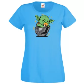   Humor-paródia Fan Art Baby jedi sisakban női rövid ujjú póló