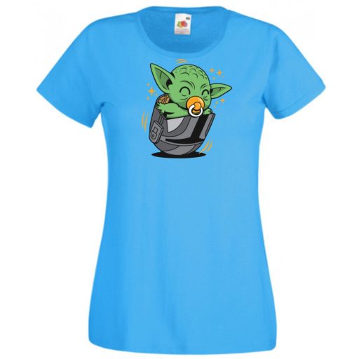 Humor-paródia Fan Art Baby jedi sisakban női rövid ujjú póló