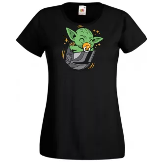   Humor-paródia Fan Art Baby jedi sisakban női rövid ujjú póló