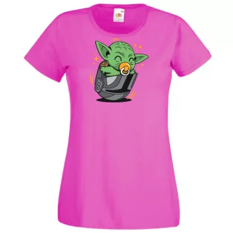   Humor-paródia Fan Art Baby jedi sisakban női rövid ujjú póló