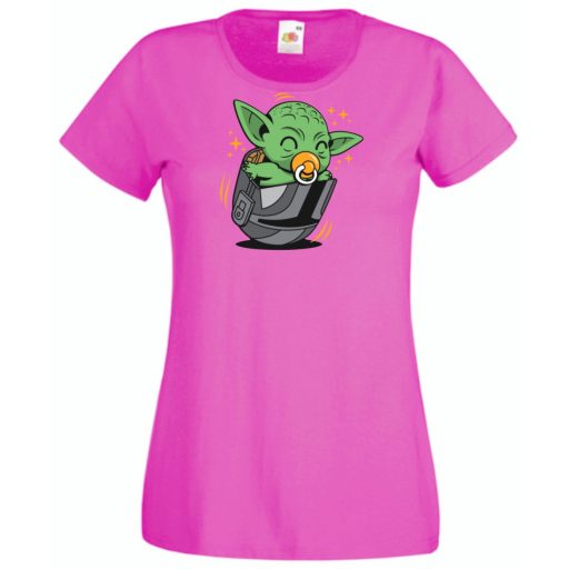 Humor-paródia Fan Art Baby jedi sisakban női rövid ujjú póló