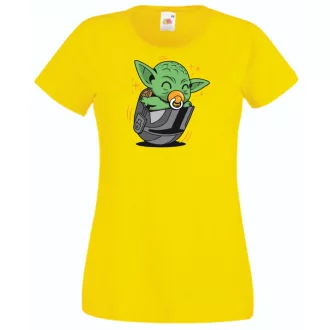   Humor-paródia Fan Art Baby jedi sisakban női rövid ujjú póló