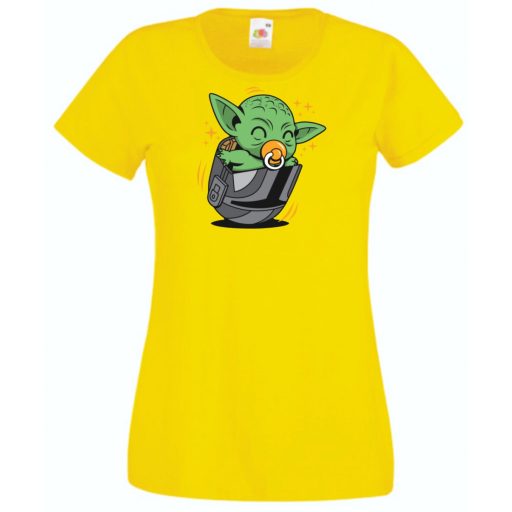 Humor-paródia Fan Art Baby jedi sisakban női rövid ujjú póló