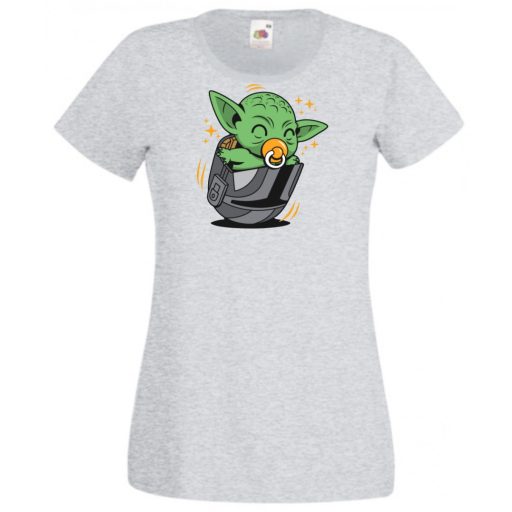 Humor-paródia Fan Art Baby jedi sisakban női rövid ujjú póló